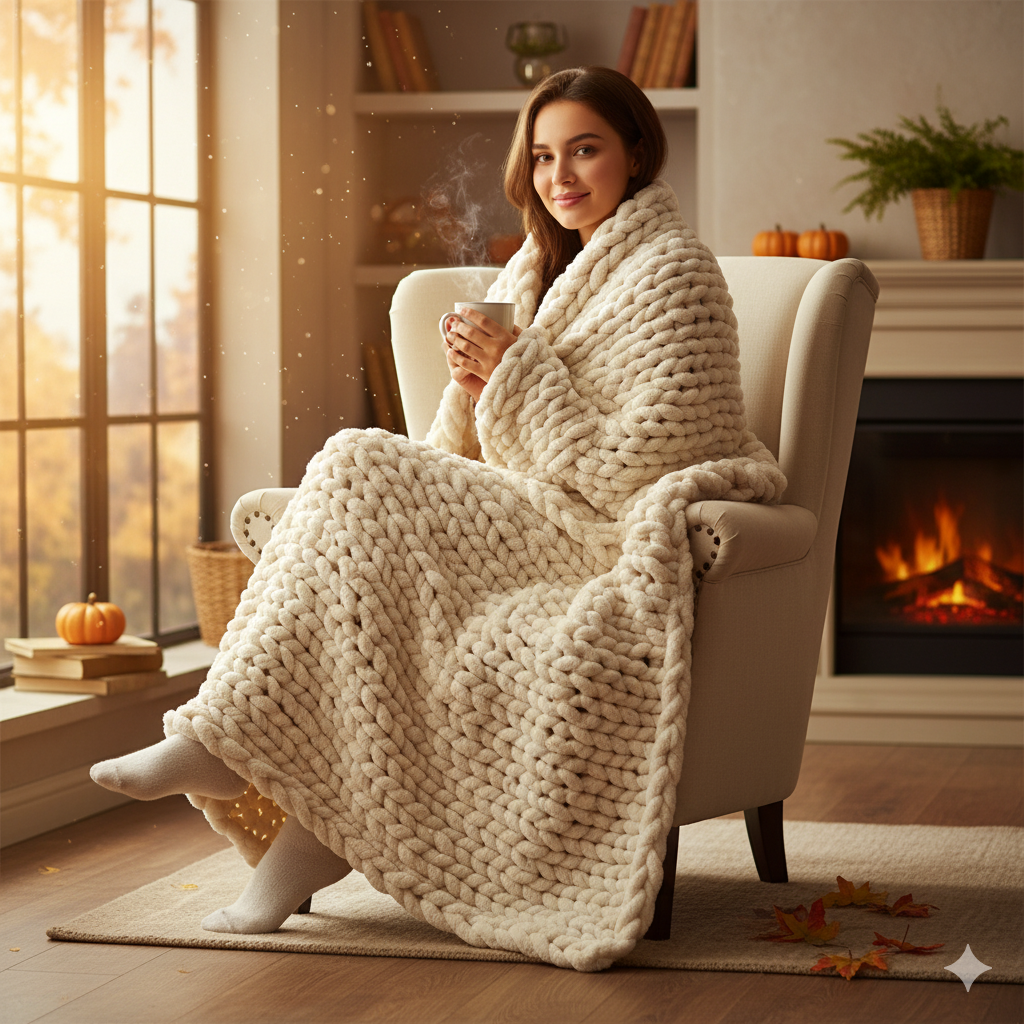 Admitrack Chunky Knit Blanket