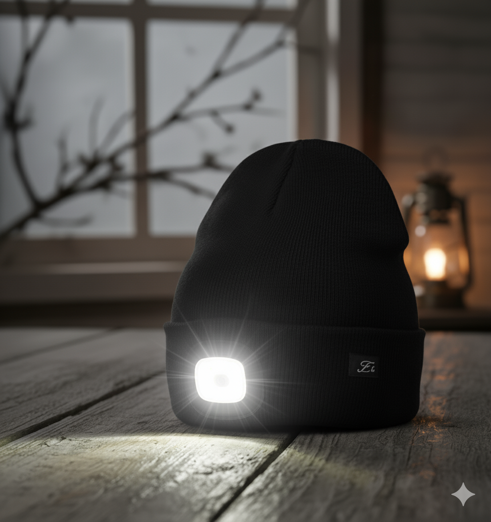 Beanie Hat with Built in Headlamp